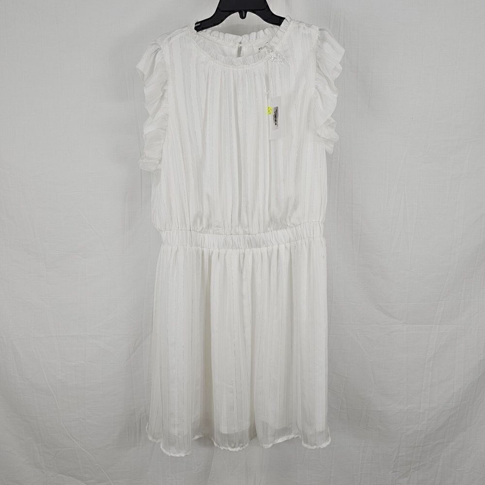 Andree By Unit Women's Plus Size 3X Made This Way Dress In Ivory Ruffle